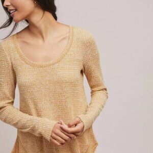 Anthropologie Saturday Sunday Wendy Waffle Knit Thermal